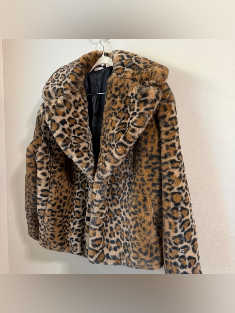 Camila Coelho Revolve Leopard Print Faux Fur Coat Oversized XS - Picture 14 of 15